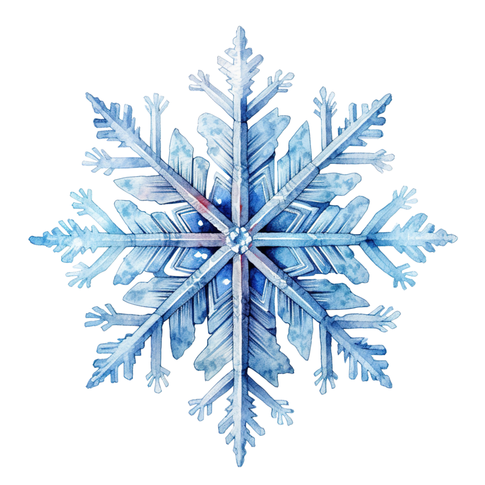 Snowflake For Christmas Event. Watercolor Style. AI Generated png