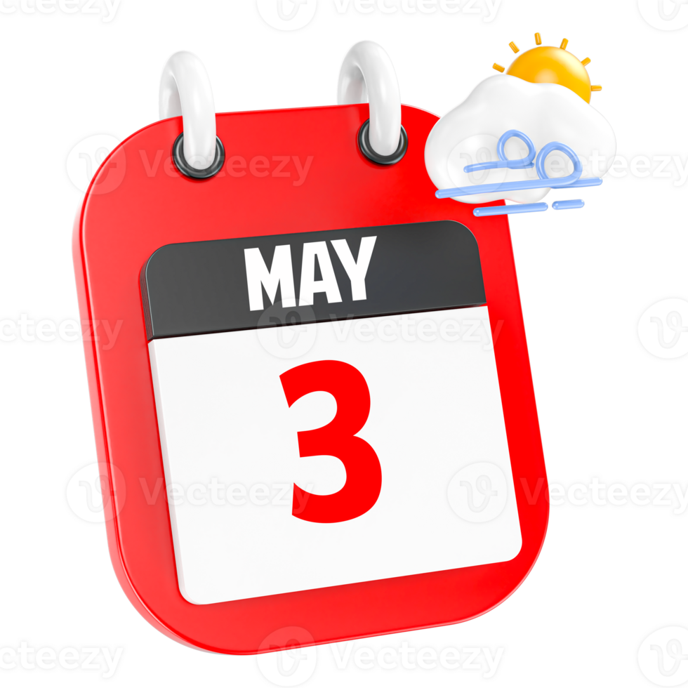 may 3 calendar icon on transparent background png