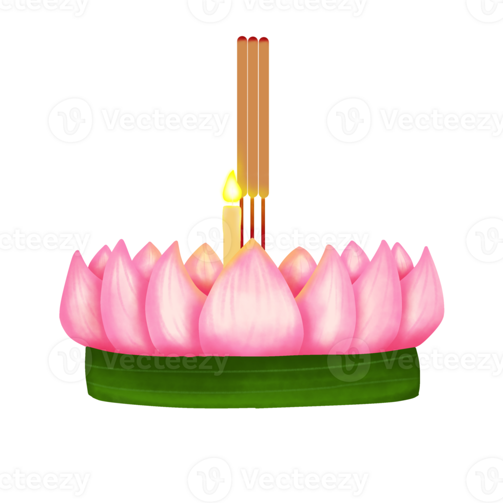 Pink Lotus Krathong png