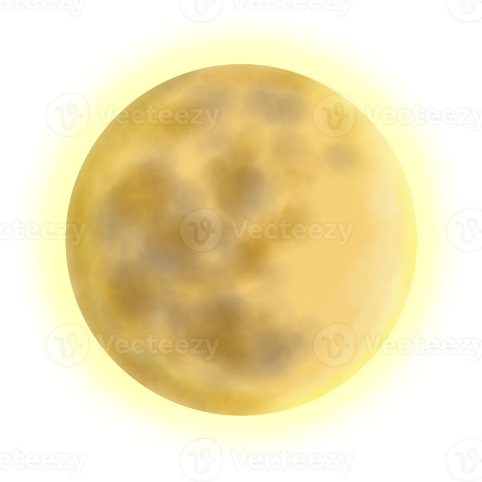 Yellow Full Moon png