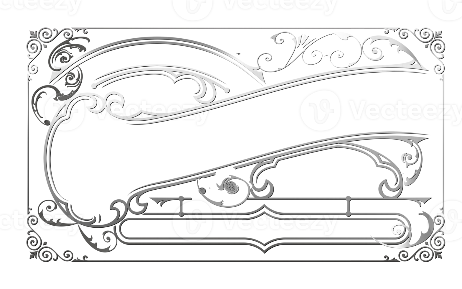 METALLLIC FRAME STYLE ELEMENT png