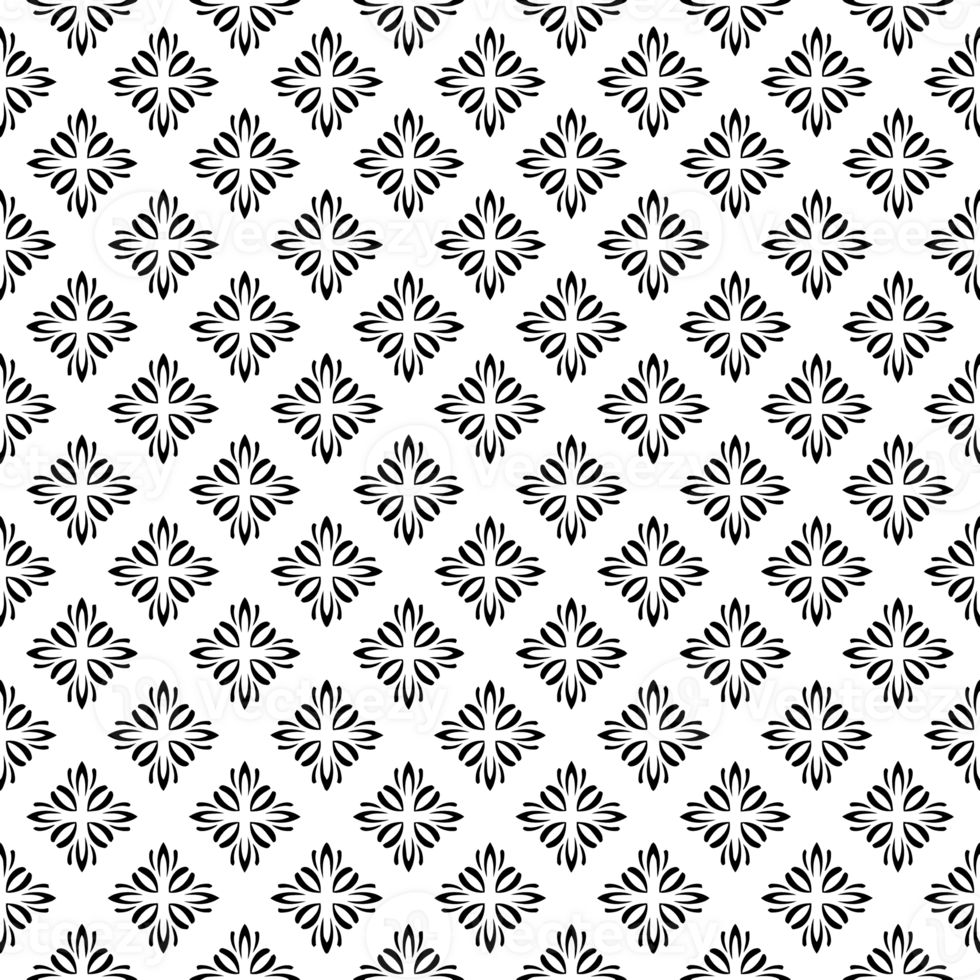 Black seamless abstract pattern. Overlay for background and backdrop. Ornamental design. PNG graphic illustration with transparent background.