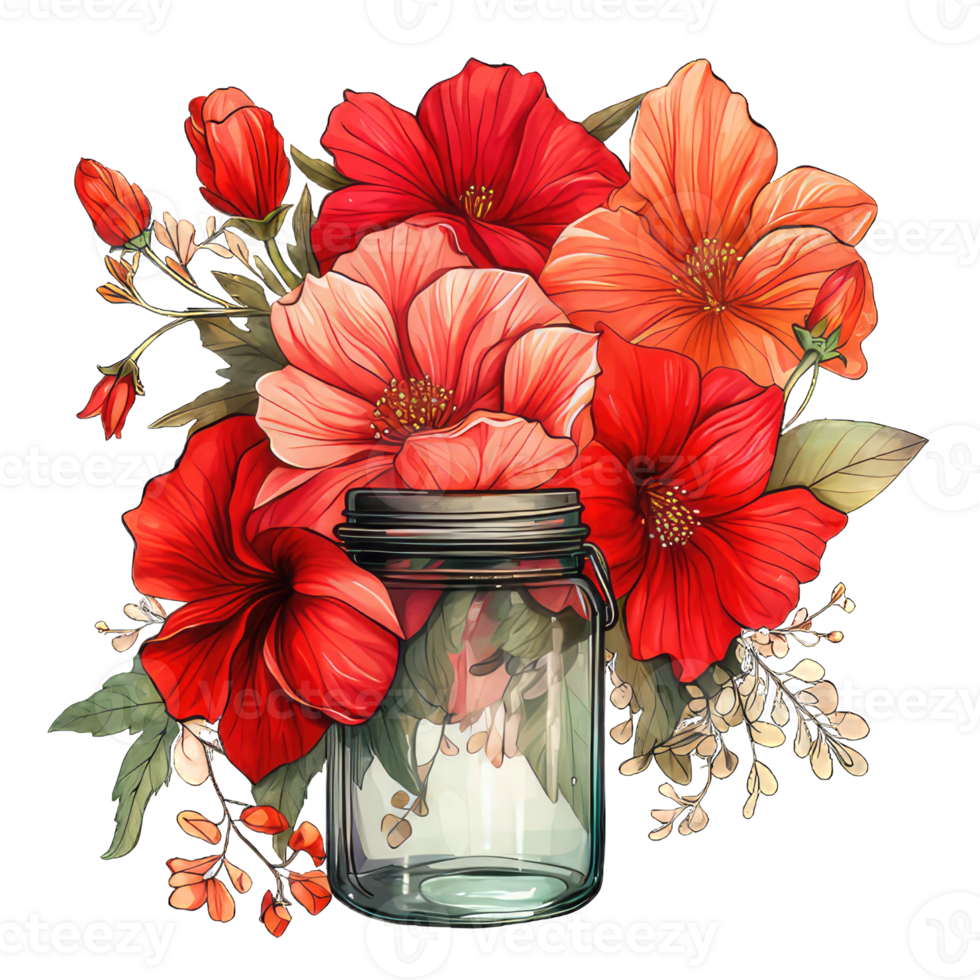 AI generated Retro car toy with red roses flowers with transparent background png