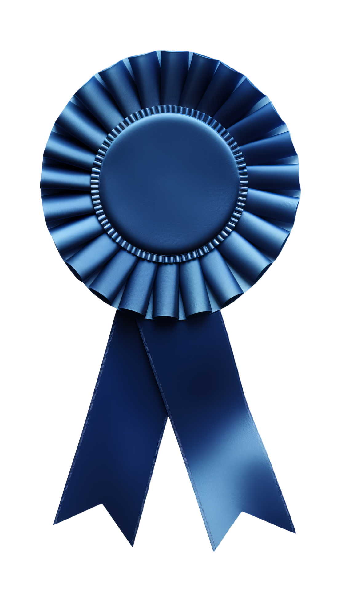 Blue fabric award ribbon isolated on transparent background 34713683 PNG