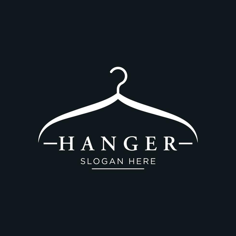 Simple coat hanger logo template design with creative idea.Logo for business, boutique, fashion, beauty. vector