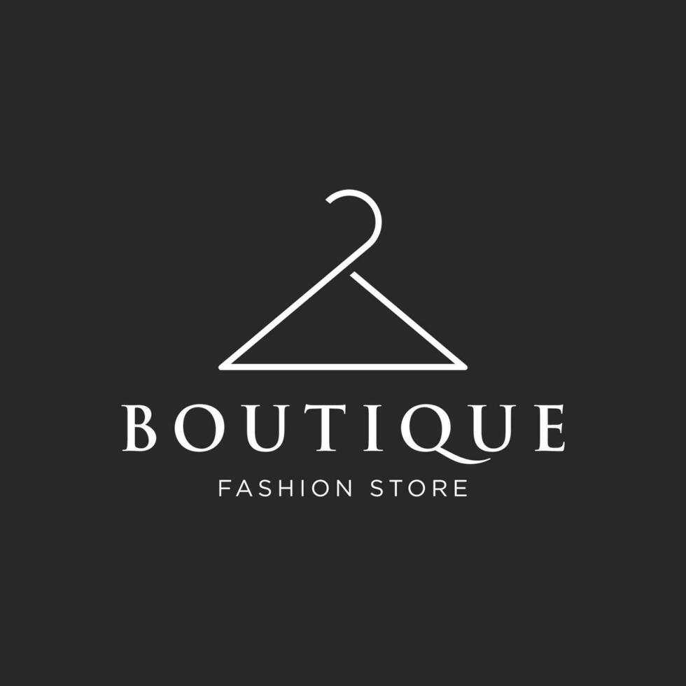 Simple coat hanger logo template design with creative idea.Logo for business, boutique, fashion, beauty. vector