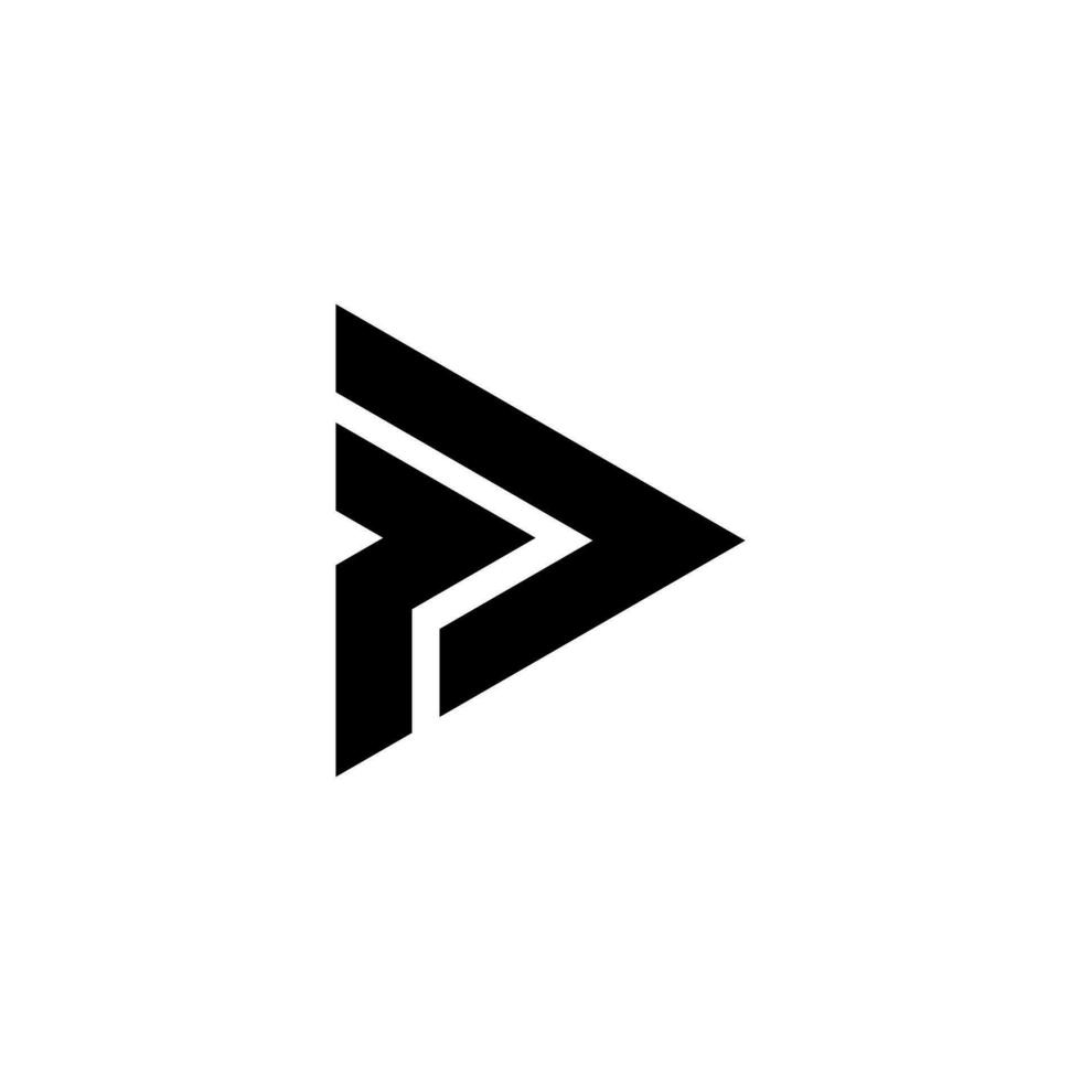 Letter PD modern play sign shape creative flat monogram triangle logo design vector