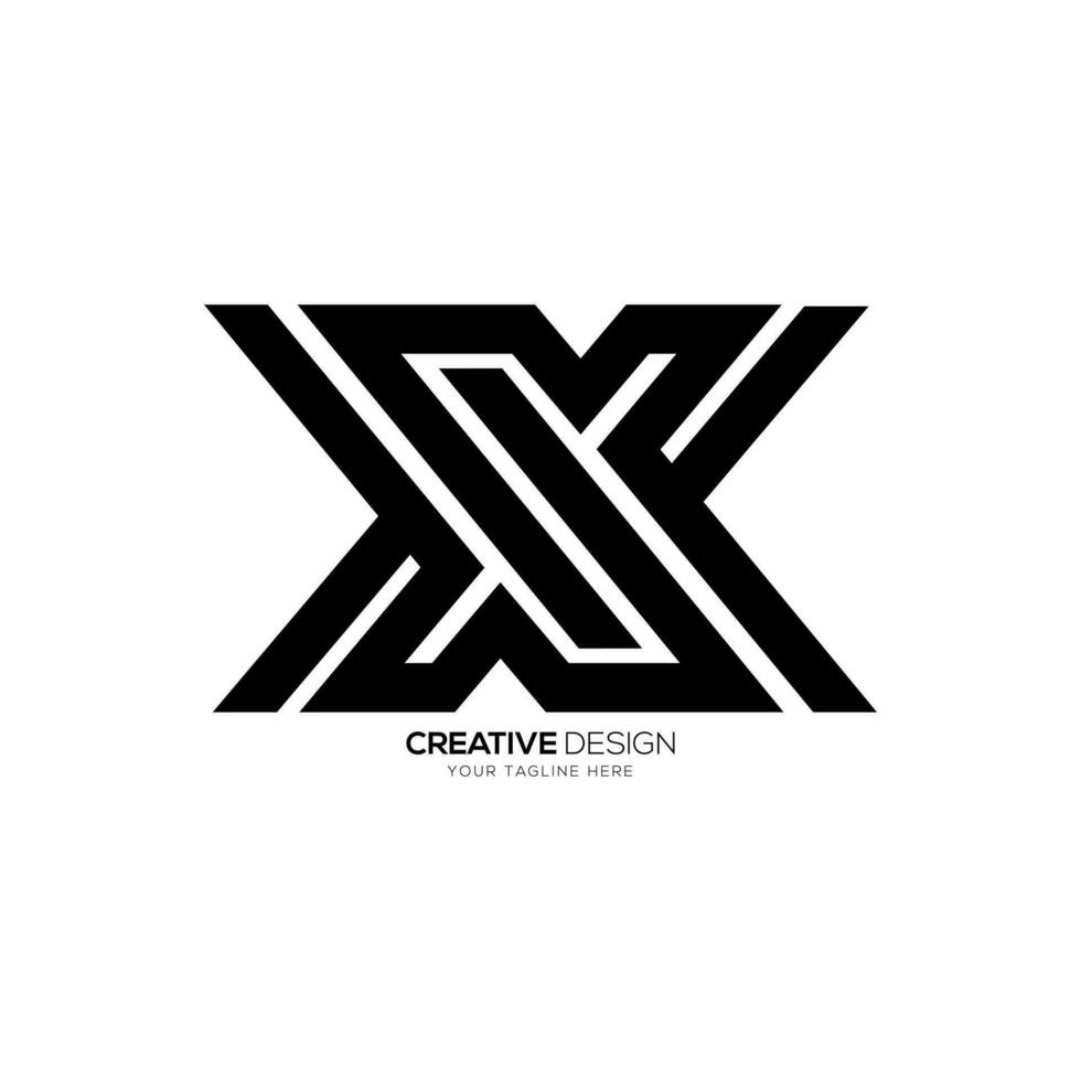 Letter X new shape modern unique monogram creative logo design vector