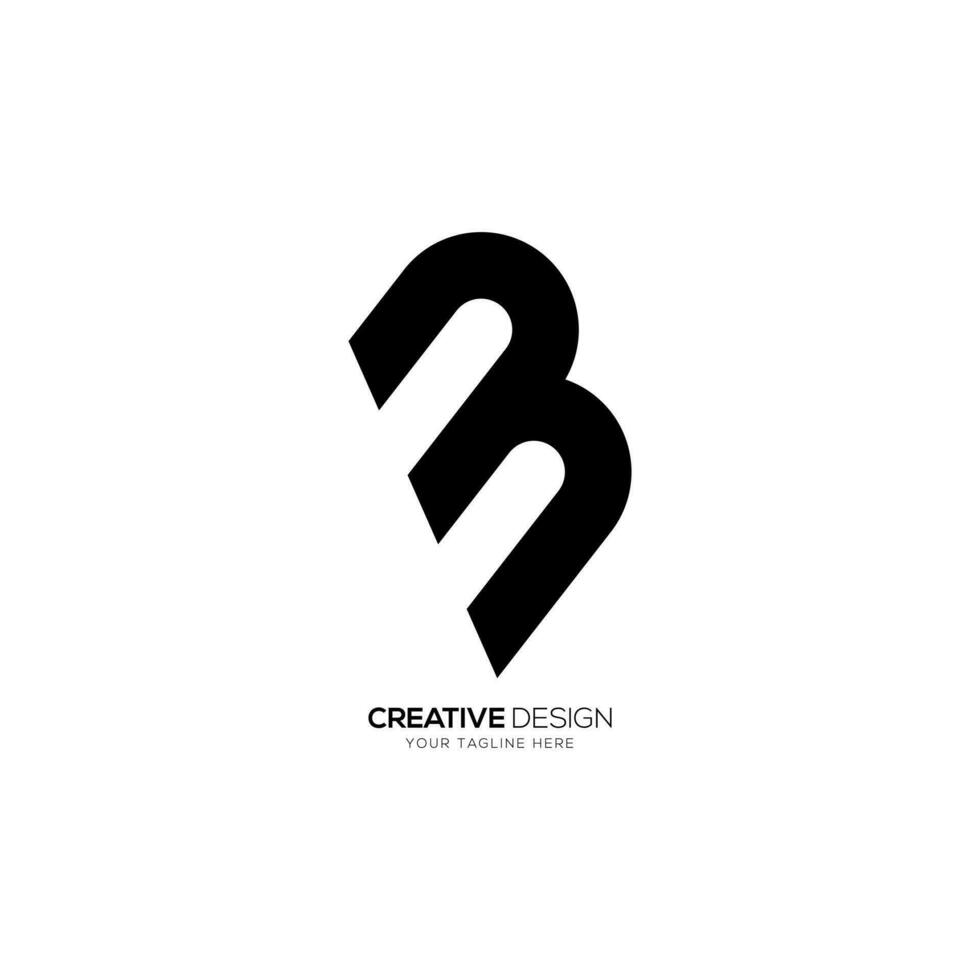 Creative letter B with unique modern shape monogram logo vector