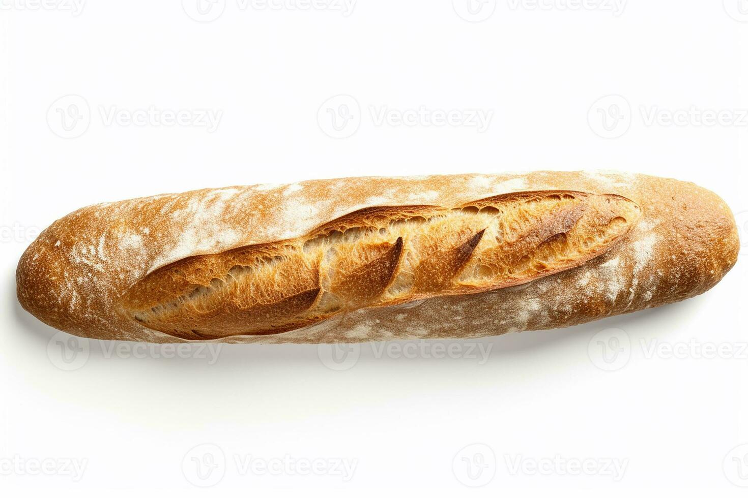 A loaf of bread isolated on a white background,AI Generated photo