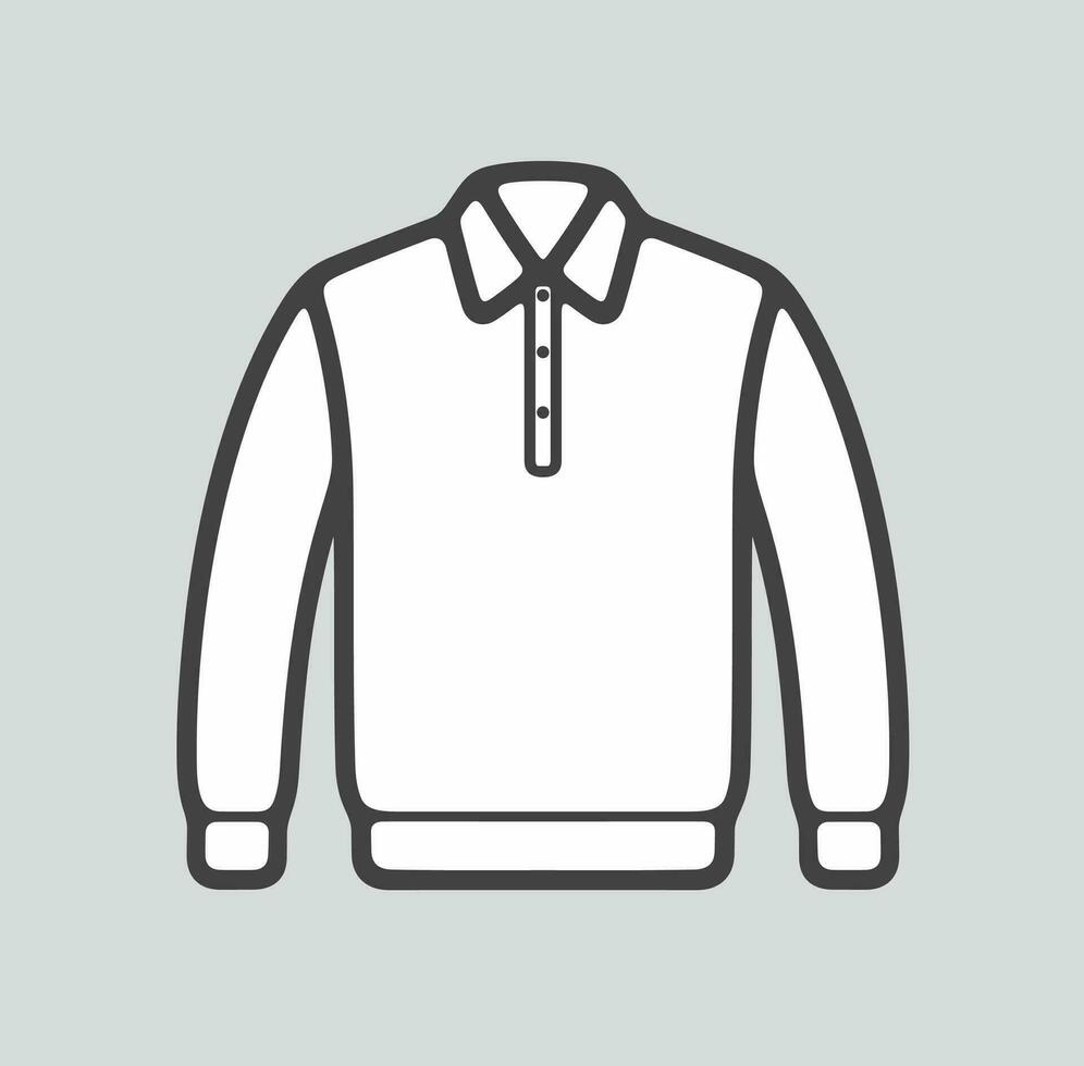 Men's polo jumper line icon on a background. Vector illustration.