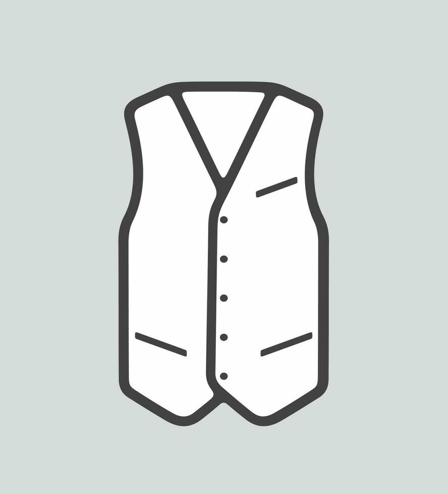 Men's business waistcoat line icon on a background. Vector illustration.