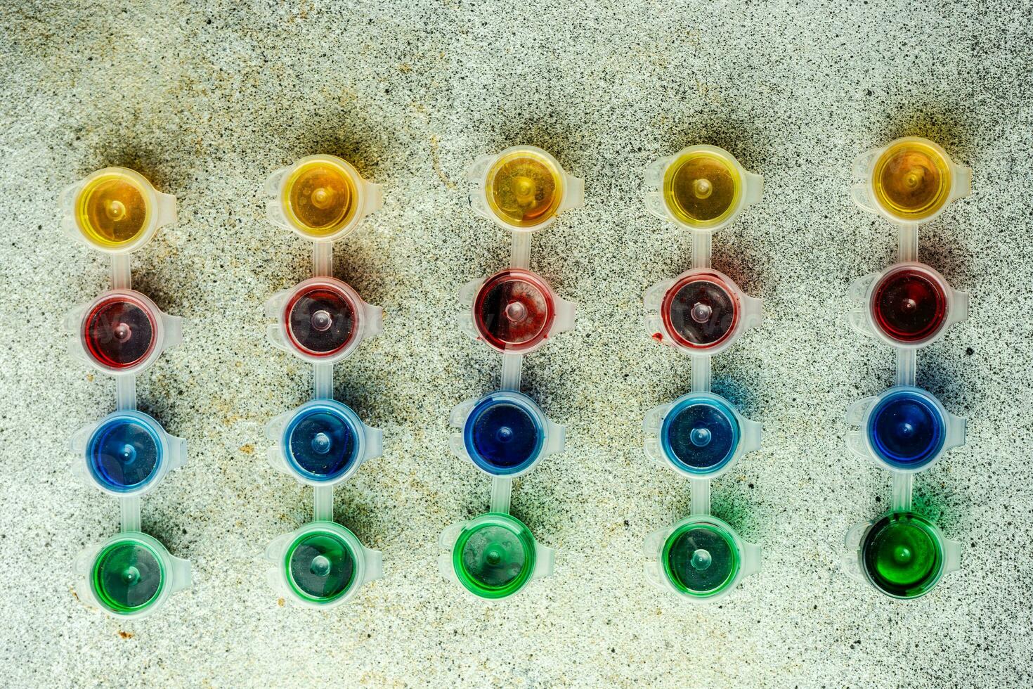 Crafting tools on concrete background photo