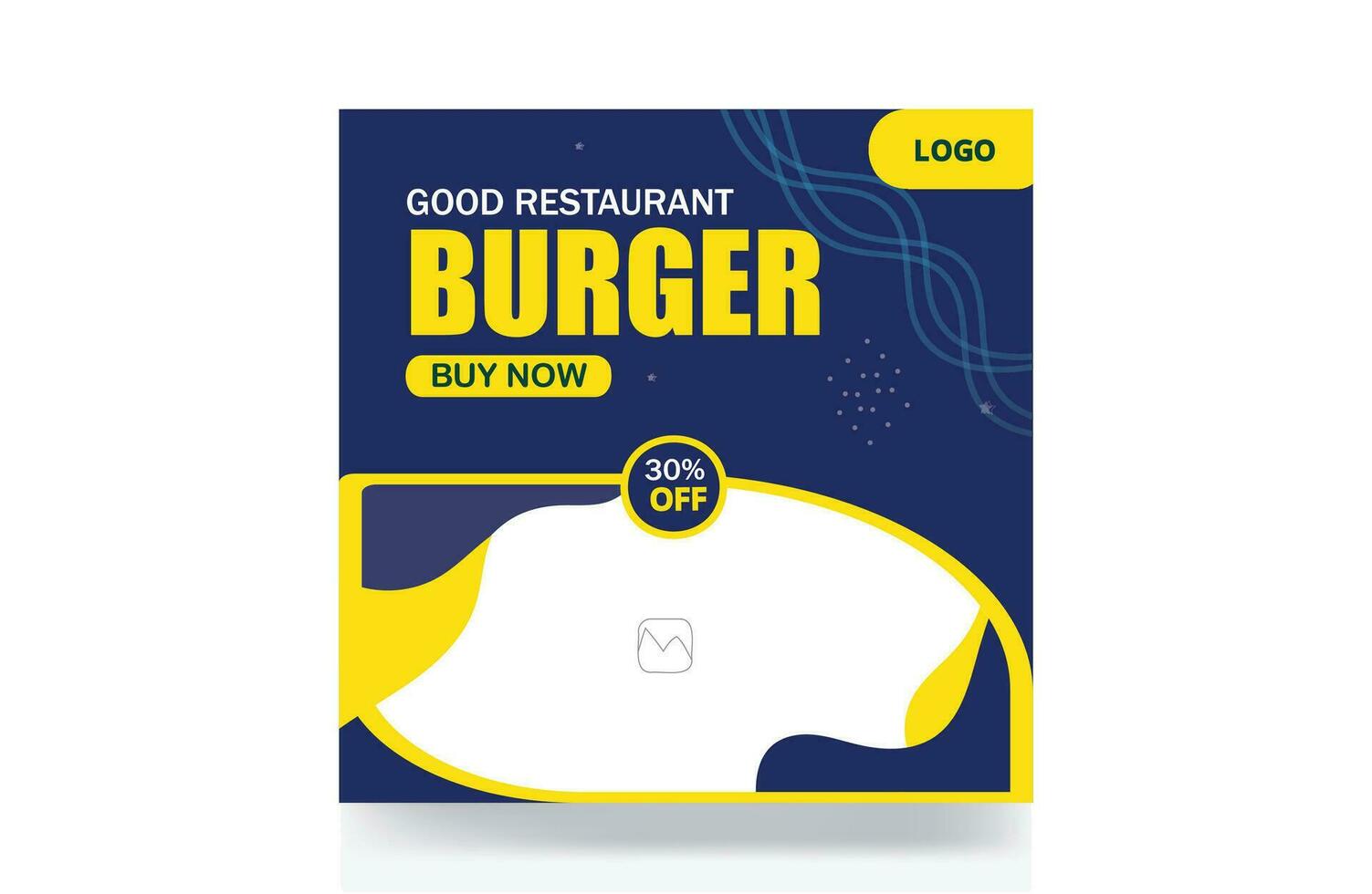 Discount food menu banner restaurant burger pizza social media post template vector