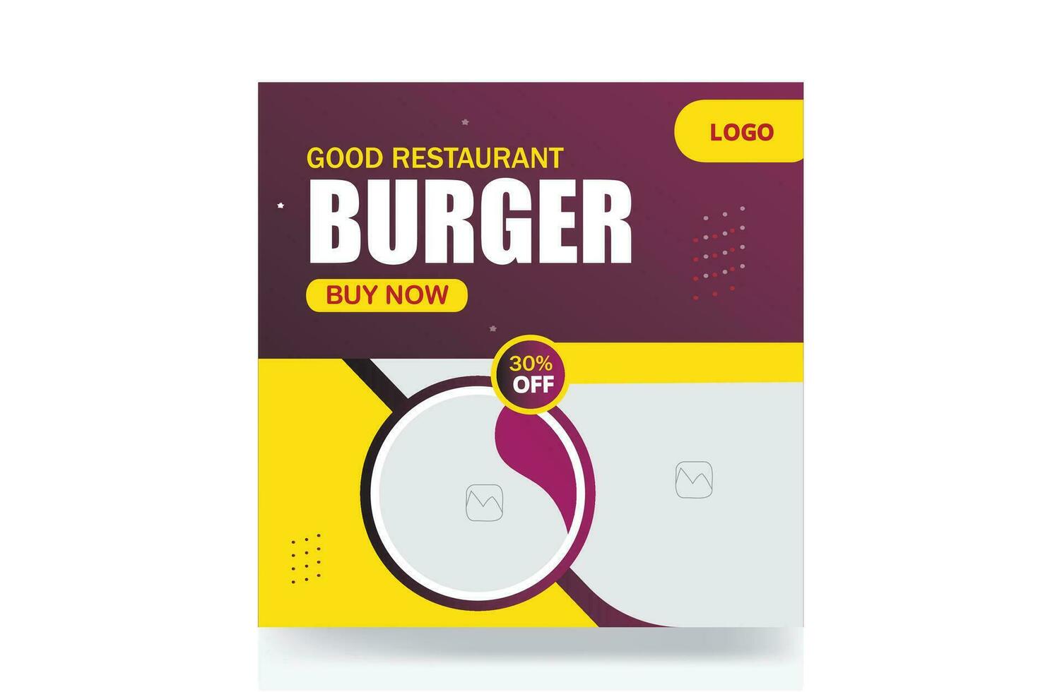 Food menu restaurant banner pizza social media post burger template vector