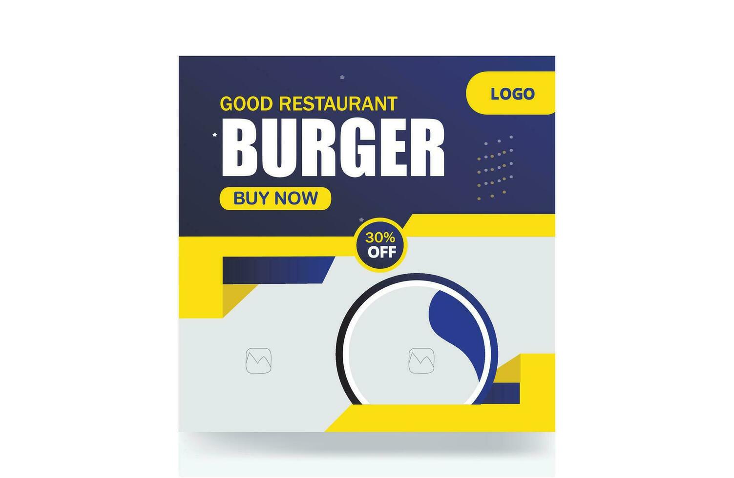 Food menu restaurant banner pizza social media post burger template vector