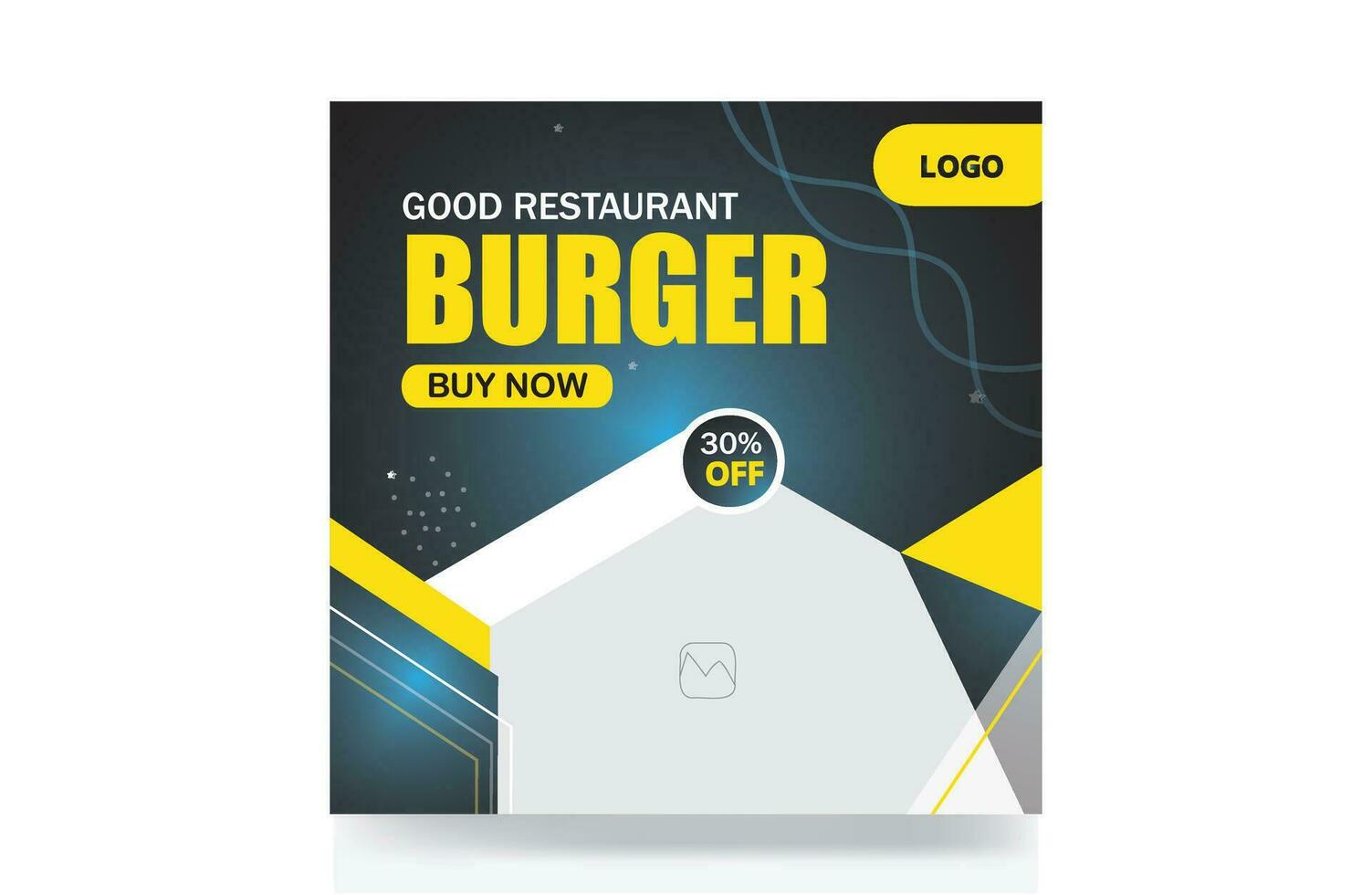 Burger fast food social media post restaurant banner template vector