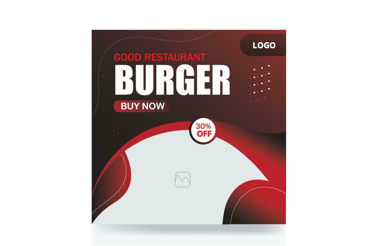 Discount food menu banner restaurant burger pizza social media post template vector