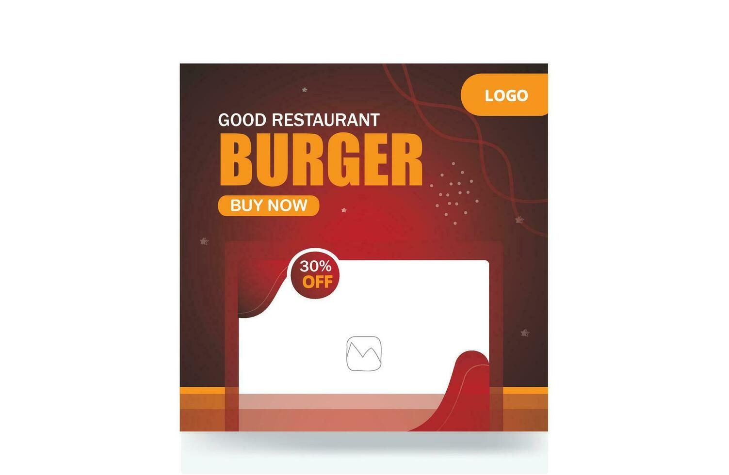 Burger fast food social media post restaurant banner template vector