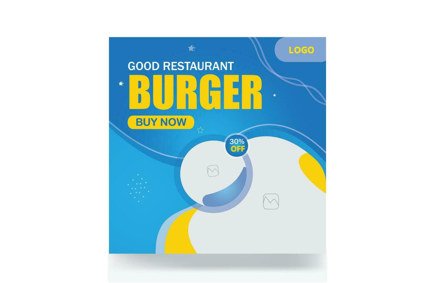 Food menu restaurant banner pizza social media post burger template vector