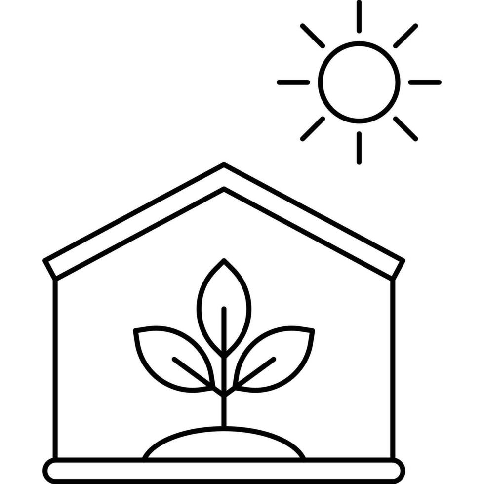 Greenhouse, agriculture icon. Line art style icon vector