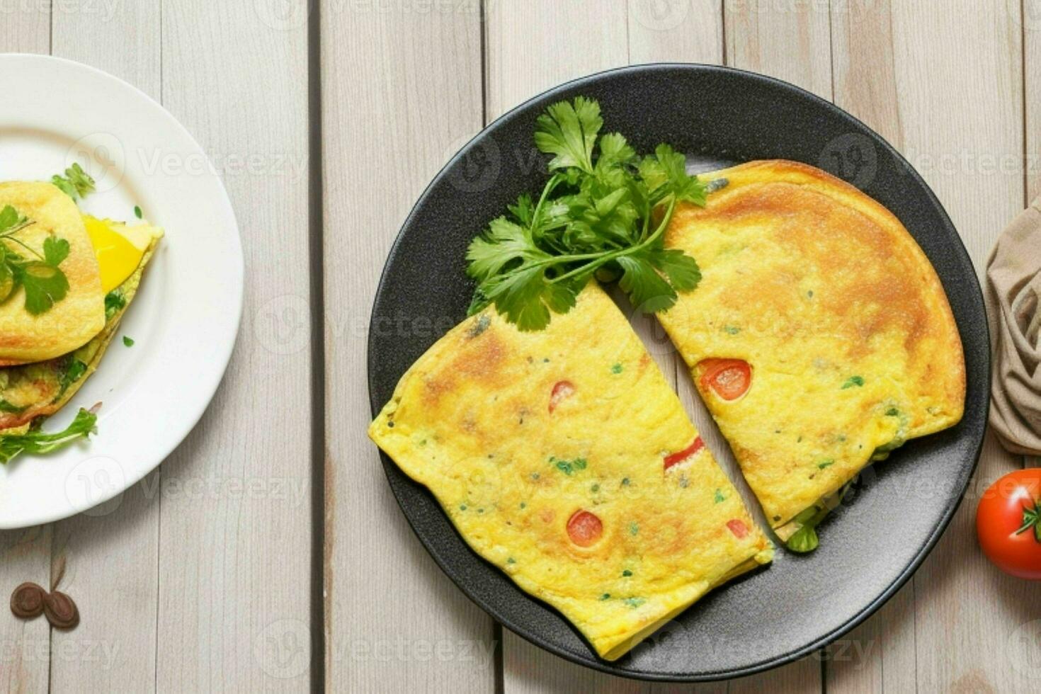 AI generated Omelet. AI Generative Pro Photo