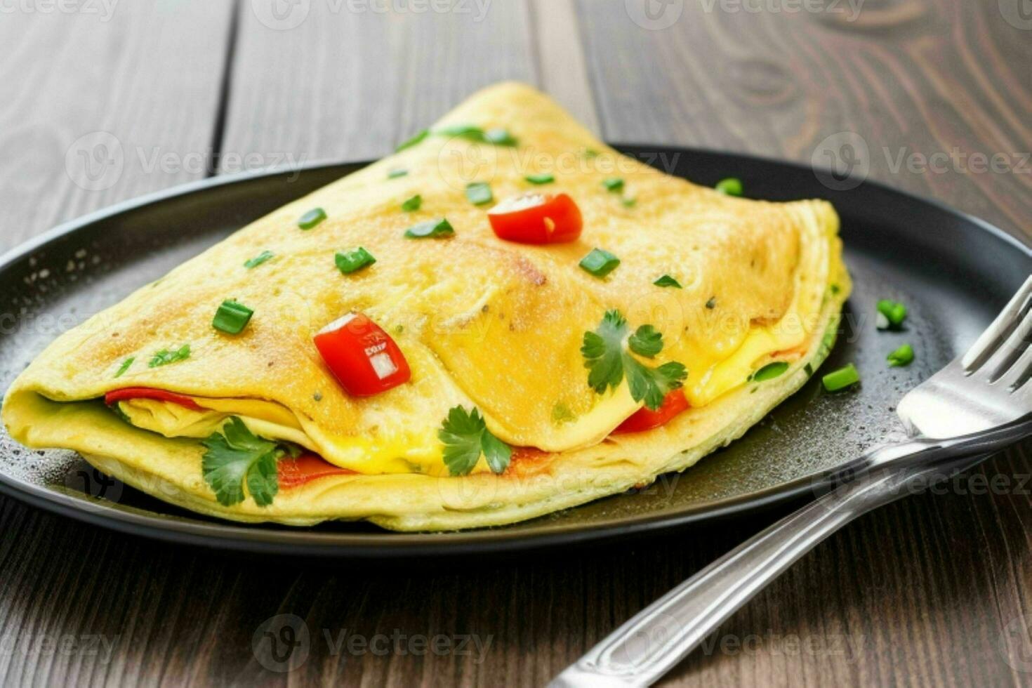 AI generated Omelet. AI Generative Pro Photo