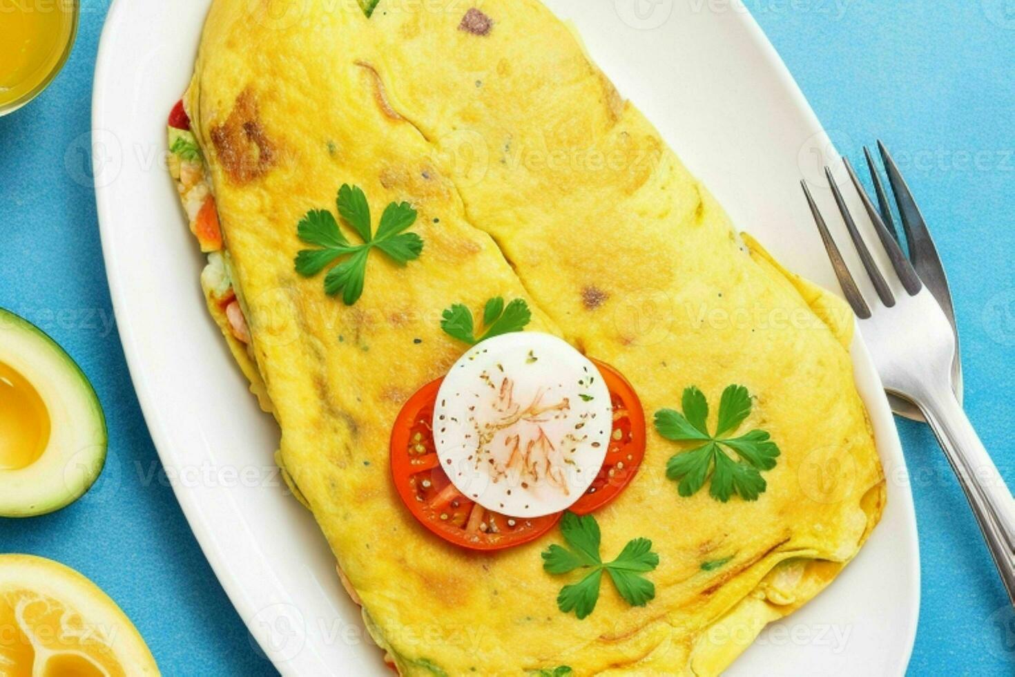 AI generated Omelet. AI Generative Pro Photo