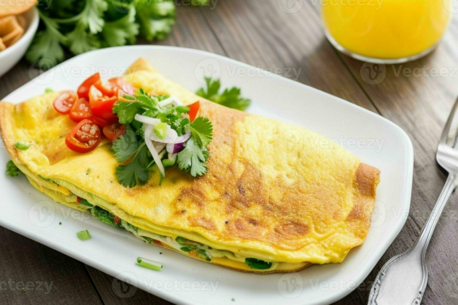 AI generated Omelet. AI Generative Pro Photo