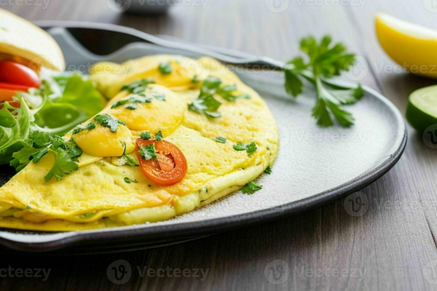 AI generated Omelet. AI Generative Pro Photo