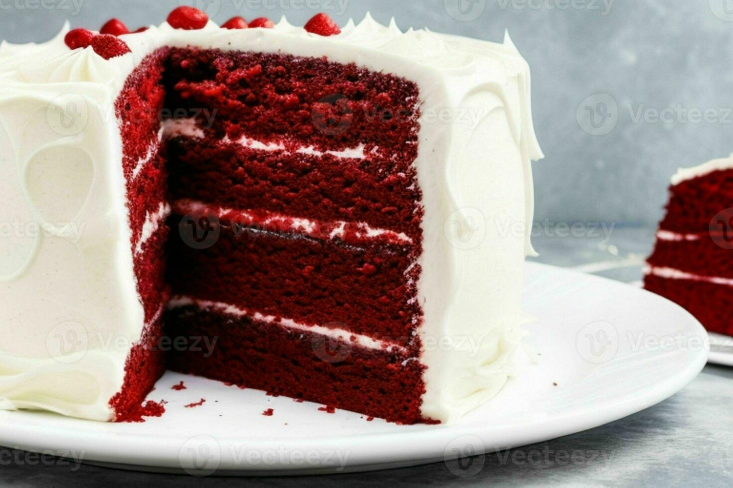 AI generated Red velvet cake. AI Generative Pro Photo