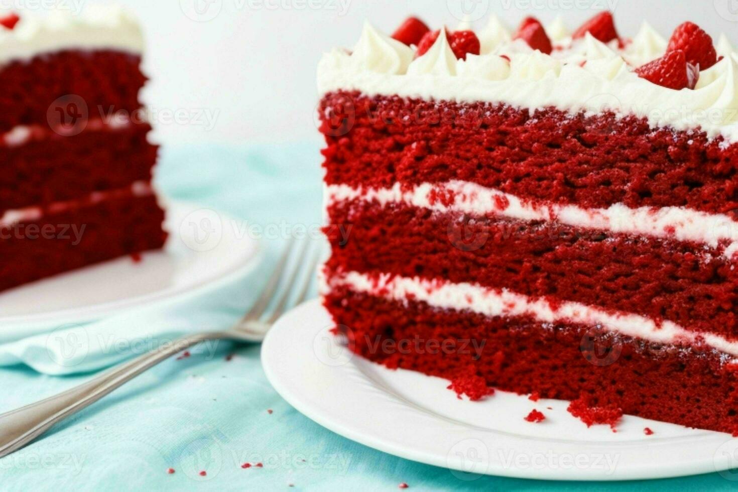 AI generated Red velvet cake. AI Generative Pro Photo