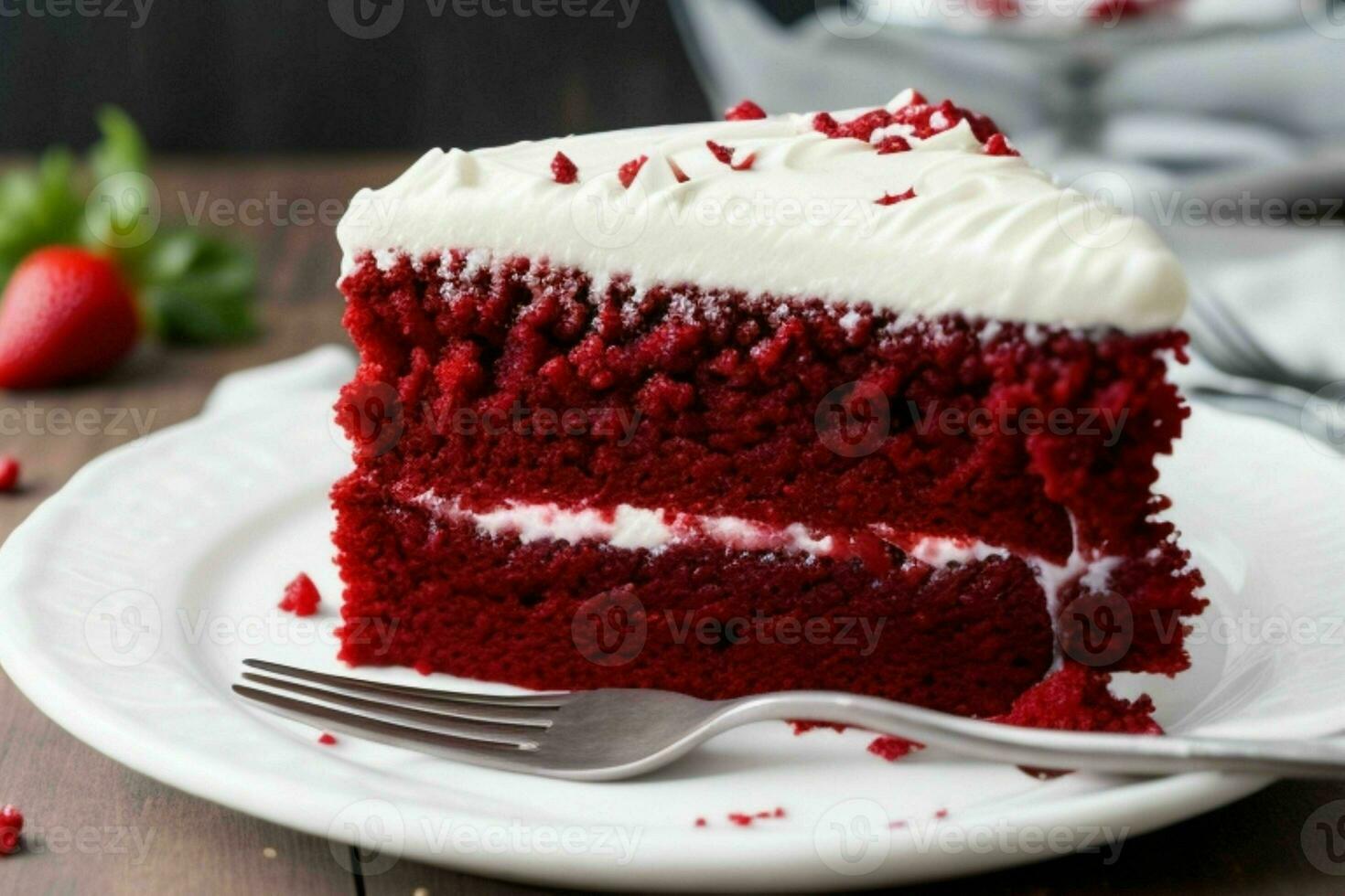 AI generated Red velvet cake. AI Generative Pro Photo