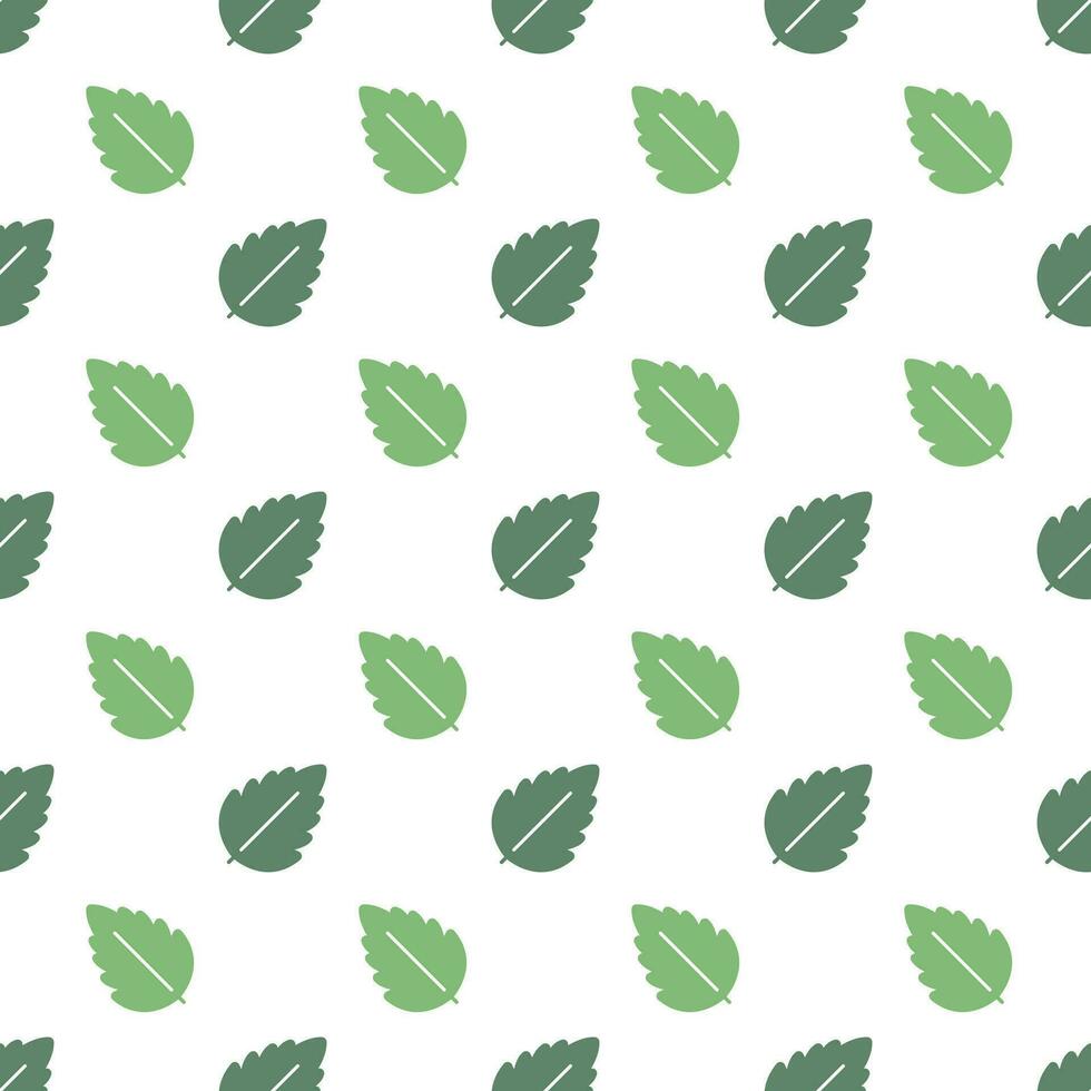 Green Leaves vector seamless pattern background.