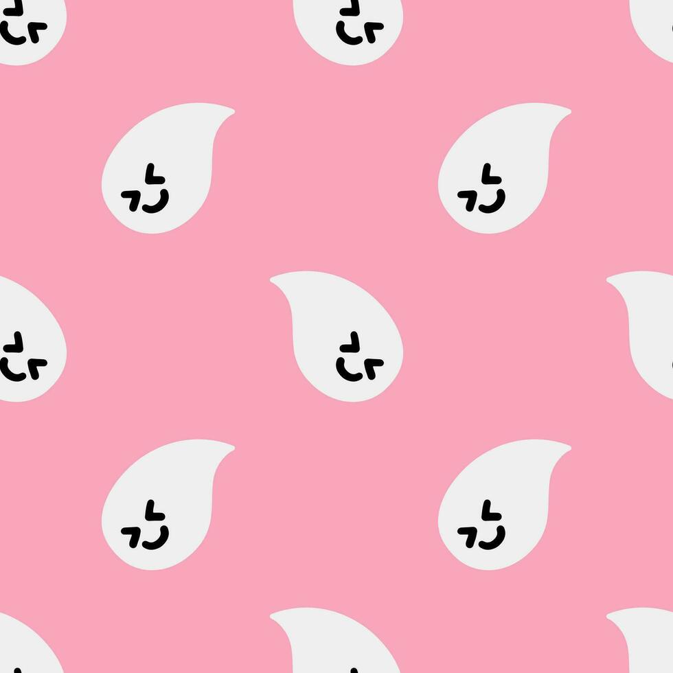 Cartoon ghost vector seamless pattern background.