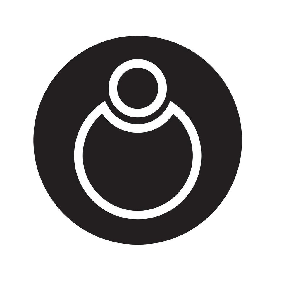 User icon in trendy flat style isolated on black background. User silhouette symbol for your web site design, logo, app, UI, windows. Vector