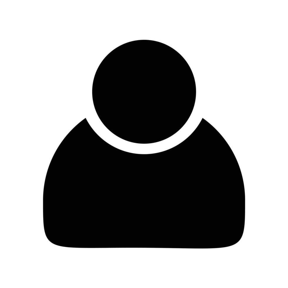 User icon in trendy flat style isolated on black background. User silhouette symbol for your web site design, logo, app, UI, windows. Vector
