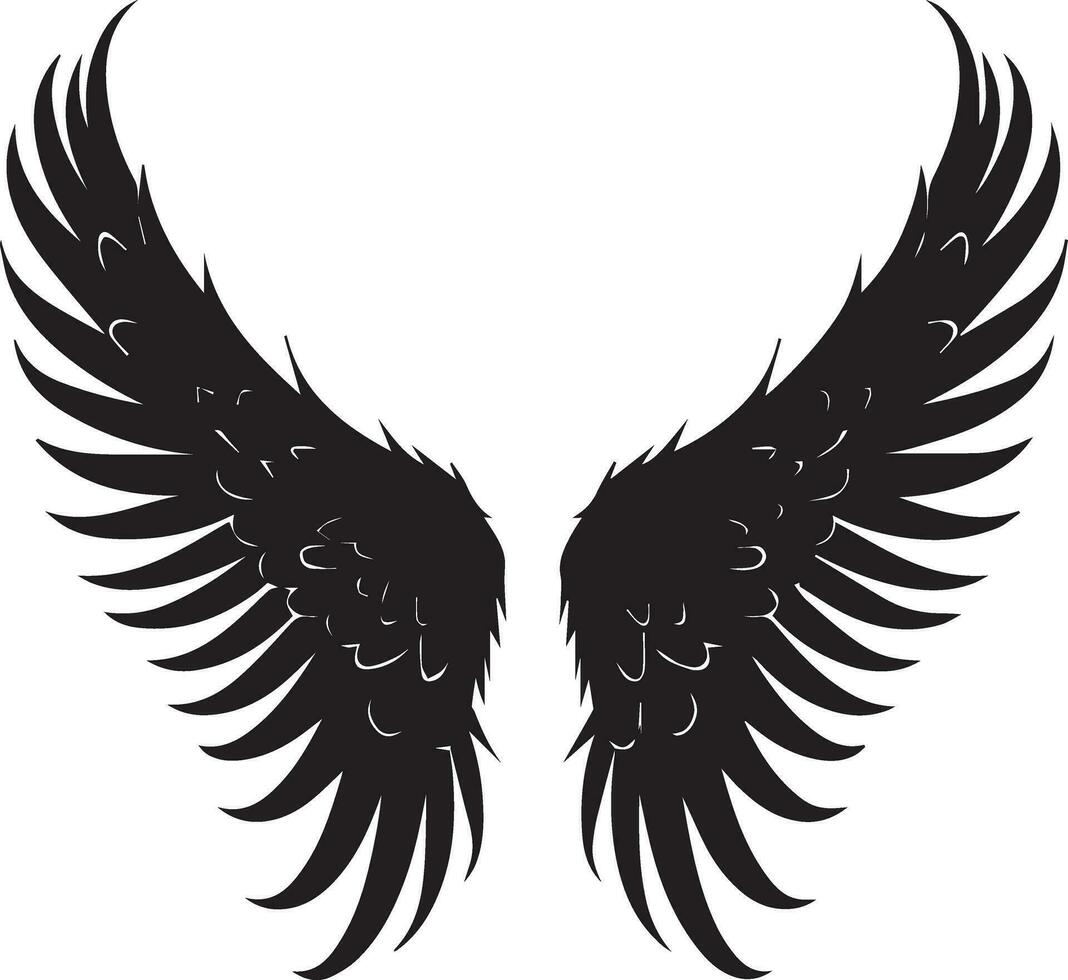 Wing Vector silhouette illustration black color 12