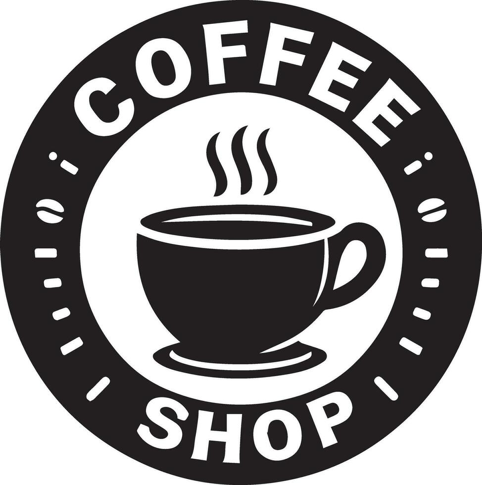 Coffee shop vector logo illustration black color silhouette 3