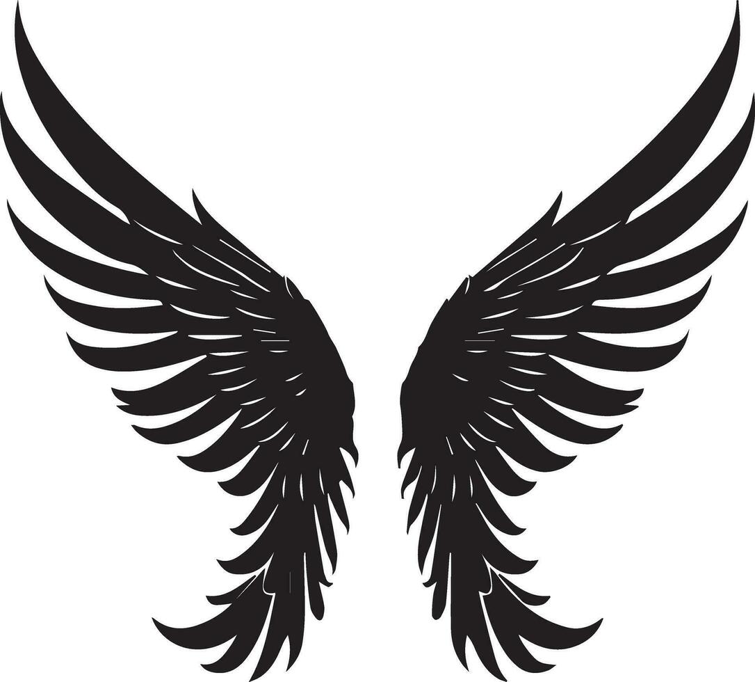 Wing Vector silhouette illustration black color 4
