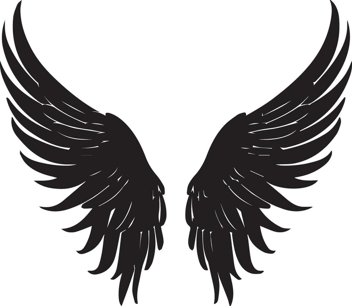Wing Vector silhouette illustration black color 6