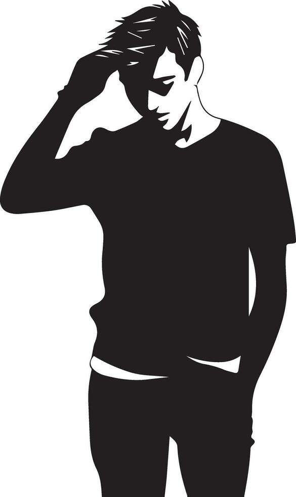 A Stress man vector silhouette illustration 6