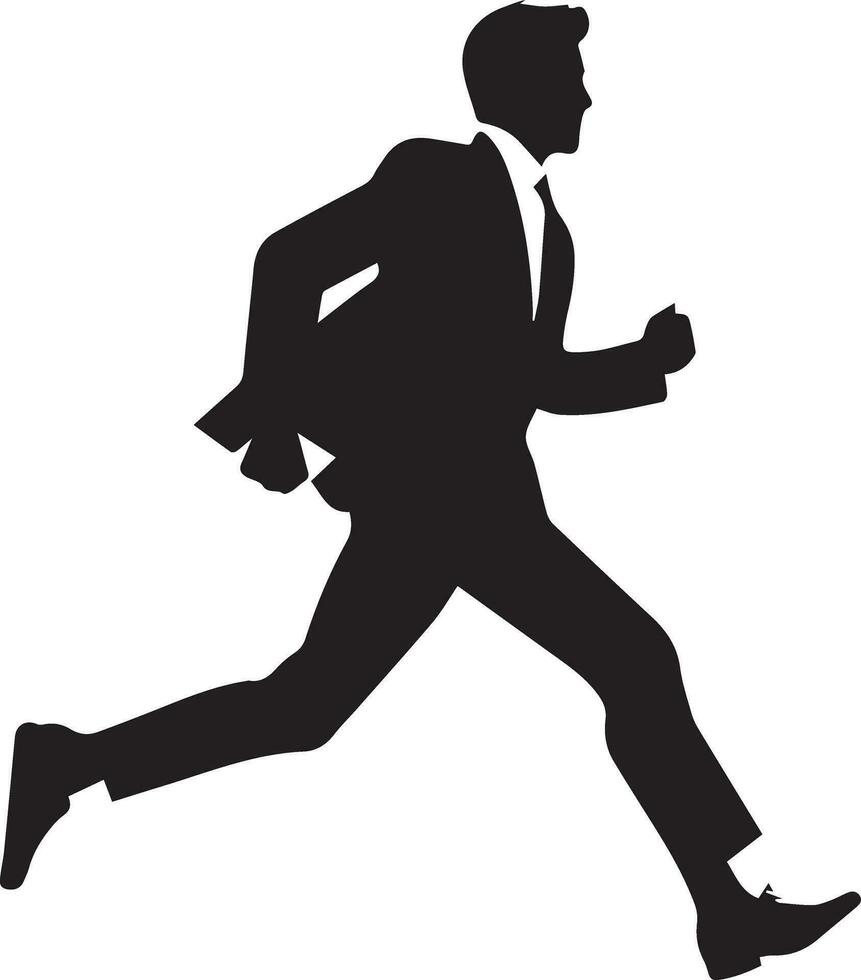 A Business man running vector silhoutte illustration