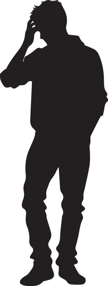 A Stress man vector silhouette illustration 11