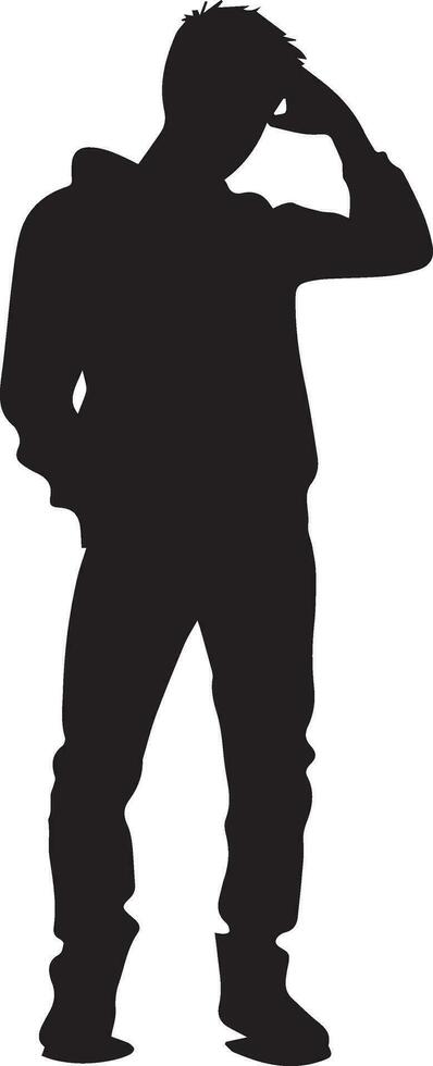 A Stress man vector silhouette illustration 10