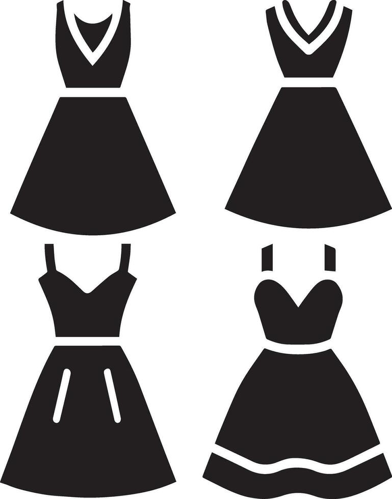 Dress icon vector silhouette 5