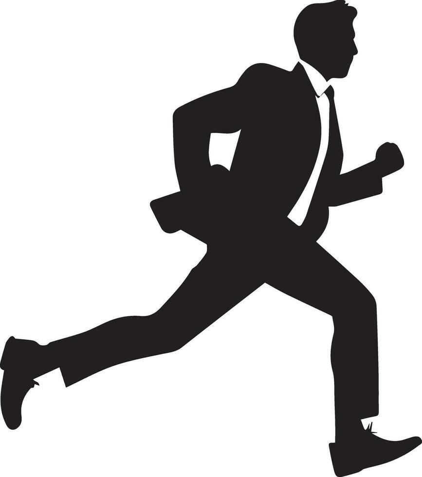 A Business man running vector silhoutte illustration 2