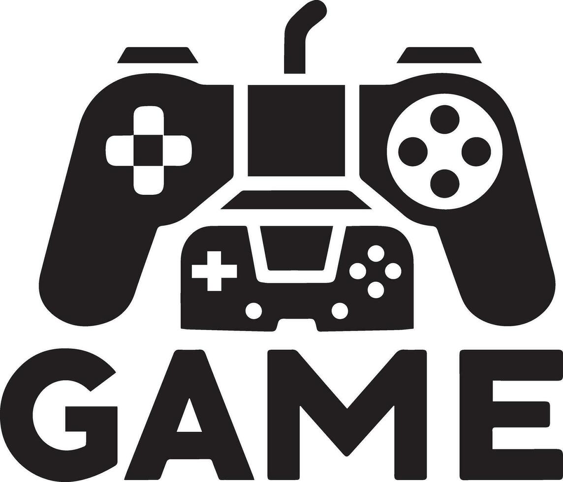 Game Logo vector illustration black color 11