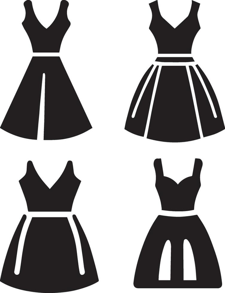 Dress icon vector silhouette 6