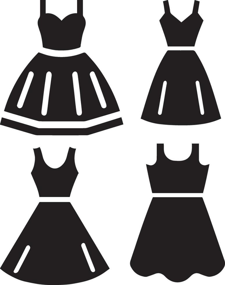 Dress icon vector silhouette 7